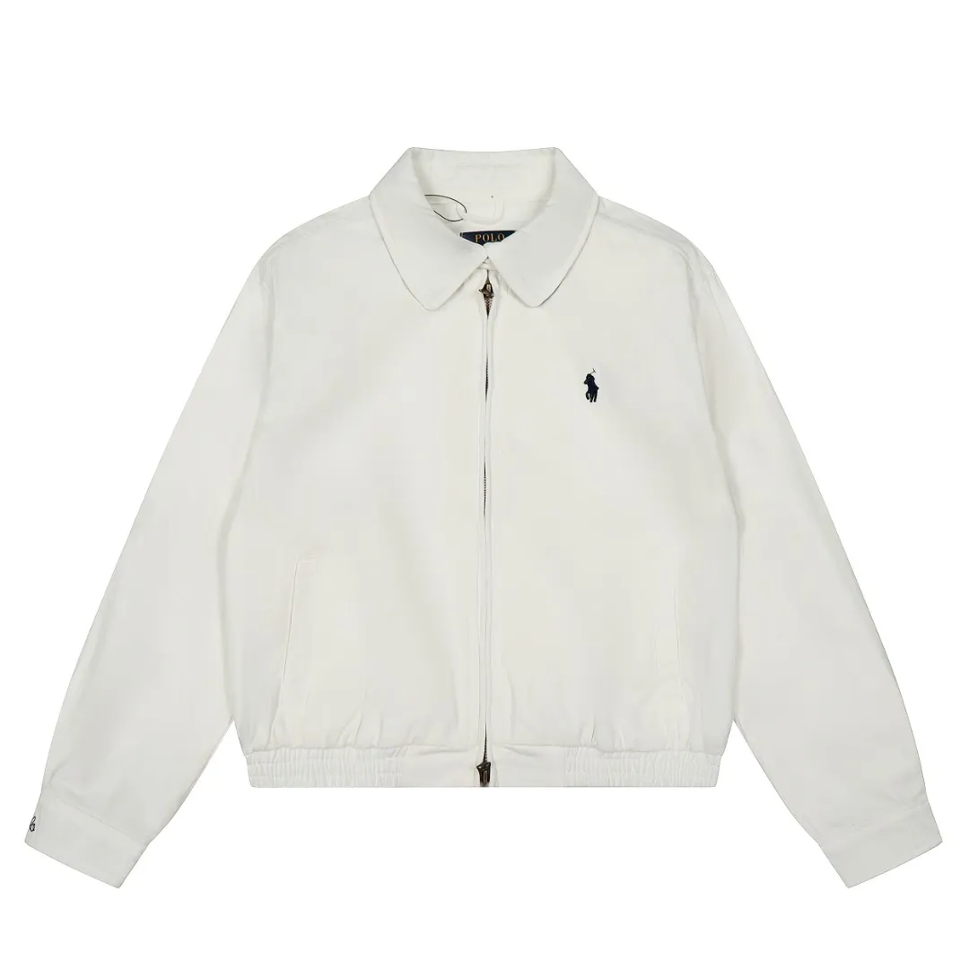 P300 top quality" Style number: 8101# (not off the shelves all year round) [Ralph Lauren/Ralph Lauren old cadre pony embroidered armband POLO jacket] ✅Ralph Lauren Ralph Lauren classic basic American retro old cadre goddess style jacket ✅Pure cotton high-gram heavy wash, soft, comfortable and tangible, upright and textured ✅Customized Vintage bronze double-open zipper head to restore the same quality as the cabinet version ✅This style: White/khaki color. There are waist patterns inside the threads of the collar and cuffs. Please note~ ✅Retro versatile jacket. The upper body is very flattering. Versatile model YYDS~ ✅Versatile for daily wear and work wear. ✅The upper body is simple and easy to wear. A must-have for goddess ootd. Good-looking clothes are never too picky. A must-have in the goddess' wardrobe. Size: S-XL. Color: White, yellow, red, navy, khaki, pink, light blue, olive green.
